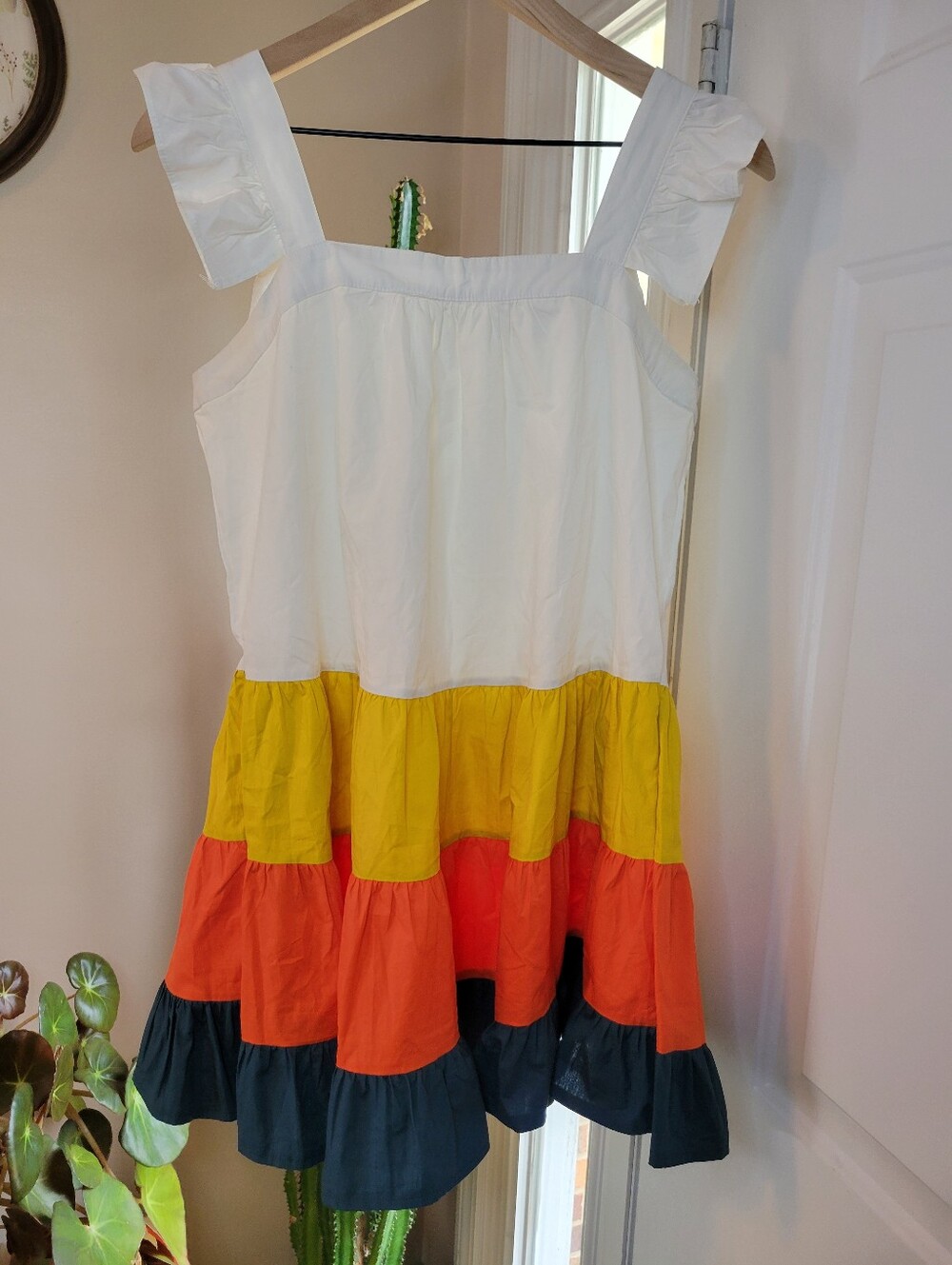 THML Colorblock Spring/Summer Ruffle Mini Dress,‎ Size Womens Small - Picture 4 of 5